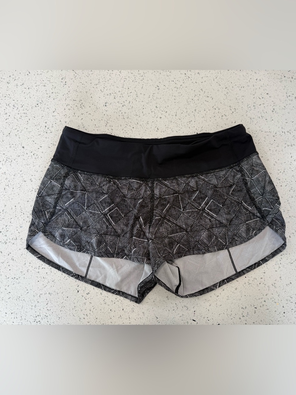 lululemon athletica Black Geometric Print Athletic Shorts